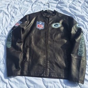Vintage Star-Style Green Bay Packers Brown Leather Jacket
